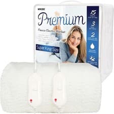 Image of Electric Blanket Super King Fleece with Dual Controls, 3 Heat Levels