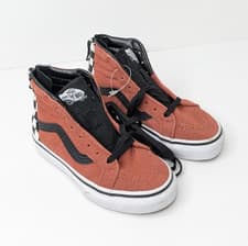 Image of Vans Sk8-Hi Zip Skate Sneakers, Red, Little Kids 10.5