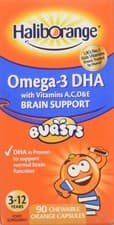 Image of Haliborange Kids Omega-3 Chewy Orange, 90 Count, 90 count (Pack of 1), Orange