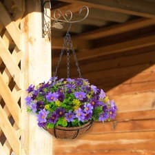 Image of Hanging Artificial Flowers Basket Hanging Flowers Hanging Planter Chain Flower