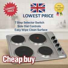 Image of SIA PHP601SS 60cm Stainless Steel Solid Plate 4 Zone Electric Easy Clean Hob
