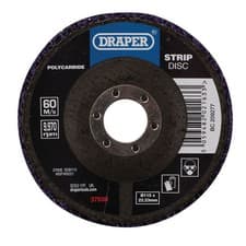 Image of Draper Polycarbide Strip Disc 115mm 22.23mm 180 Grit Purple Silicon Carbide