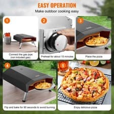 Image of Vevor Gas Pizza Oven 13” with Pizza Stone Carry Case Outdoor Portable Oven New