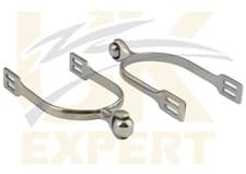 Image of COMFORT ROLLER BALL SPURS FOR HORSES, 30MM EQUESTRIAN SOFT TOD BALL SPUR SILVER