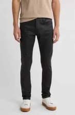Image of New AG THE STOCKTON Skinny Fit Jeans Low/Mid Rise Denim360 Black Size 28 (33"L)