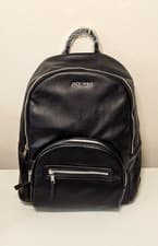 Image of Jack Wills Black PU Vegan Leather Backpack New With Tags RRP £50