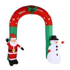 Image of Christmas Inflatables Archway Inflatable Arch with Santa Claus Snowman Standing