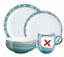 Image of Denby Set of 3 Pieces to Place Blue Coast