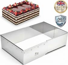 Image of Adjustable Cake Tin for Baking – 25-46cm Rectangular Stainless Steel