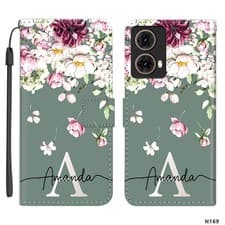 Image of Flip Personalised Foldable Stand Leather Case For Motorola G86 G06 E15 E14 Cover