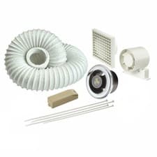 Image of Manrose LED SLKTC Shower Bathroom Extractor Fan LED Light with Timer 100mm 4"