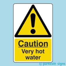 Image of Caution Very Hot Water Sign