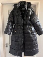 Image of New Barbour International Watkins Longline Puffer Coat Size UK 12 Black RRP 299