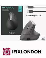 Image of Logitech MX Vertical Ergonomic Wireless Mouse Multi-Device 4 Buttons 4000 DPI