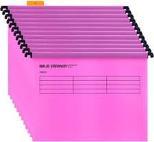 Image of A4 Suspension Files with Tabs and Card Inserts for Filing Cabinets Pack of 12