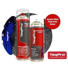 Image of Brake Caliper Paint 240°C NIGHT BLUE 400ml TeqPro ® +Brake Cleaner 500ml