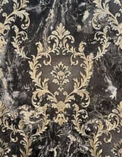 Image of Rasch Sienna Damask Black Vasari Metallic Italian Luxury Wallpaper 534382