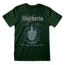 Image of Official Harry Potter Slytherin Green Crest T-Shirt Fan Gift Outfit Wizard Tee