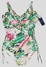 Image of Fantasie Langkawi Swimsuit Twist Front Adjustable Leg Tie Underwired RP £92 BNWT