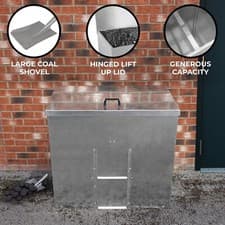 Image of Coal Storage Bunker Galvanised Steel Metal Rust & Rodent Proof Wood Fire
