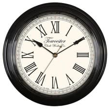 Image of Acctim Redbourn Vintage Battery Operated Quartz Roman Numeral Wall Clock - Black