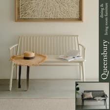 Image of Queensbury Dining Bench with Back Wooden Bench Seat 122cm Wide Fully Assembled