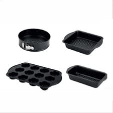 Image of Prestige Aerolift Baking Pan Set Non Stick Bakeware Sturdy Cake Tins - Pack of 4
