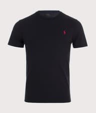 Image of Polo Ralph Lauren Tee T shirt White regular Fit Black Cotton Crew neck