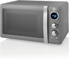 Image of Swan SM22030LGRN Retro LED Digital Microwave with Glass 20L, 800W, Grey