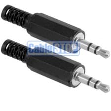 Image of TWIN PACK 3.5mm Stereo Jack Headphone Plug Solder Audio Connector Black Adapter