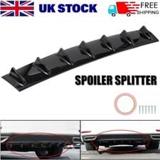 Image of Universal 33" Car Rear Bumper 7Shark Fins Spoiler Wing Lip Diffuser Gloss Black
