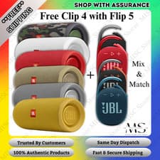 Image of JBL Flip 5 + Clip 4 Bluetooth Speakers Bundle Mix Colours - New