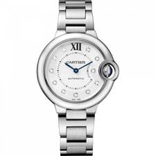 Image of Cartier Ballon Bleu 33 mm Stainless Steel Diamonds Watch W4BB0021 Complete