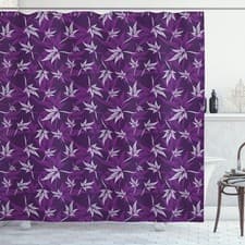 Image of Purple Shower Curtain Abstract Lily Flowers