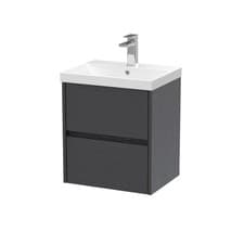 Image of Nuie Havana 500mm Graphite Grey Wall Mounted Vanity Unit & Sink Thin Edge Basin