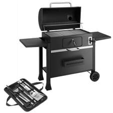 Image of KCT XXL CHARCOAL BBQ GRILL EXTRA LARGE SMOKER BARBECUE WITH UTENSIL TOOL KIT