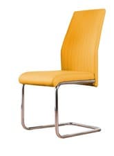 Image of LORENZO x2 Faux Leather Deep Foam Padded Dining Chairs Silver Chrome Metal Legs