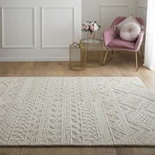 Image of Cream Beige Moroccan Tribal Berber Style Contemporary 100% Wool Quality Area Rug