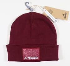 Image of ADIDAS TERREX MULTISPORT LOGO KNIT BEANIE HAT SHADOW RED HK2600 UNISEX ALL SIZES