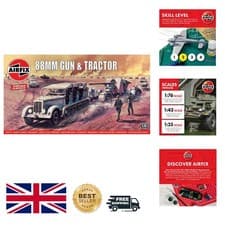 Image of Vintage Classics 88mm Gun & Tractor Model Kit - 114 Detailed Pieces, 1:76 Scale