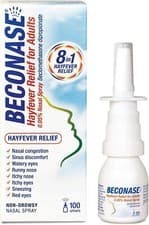 Image of Beconase Hayfever Relief Nasal Spray 8in1 Effective Relief Non-drowsy 100 Sprays