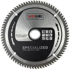 Image of Saxton TCT Thin Kerf Circular saw blade 165mm x 80T fits Dewalt Makita Bosch