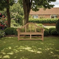 Image of Heavy Duty Lutyen Style Teak Bench Garden Furniture 3-seater Bench