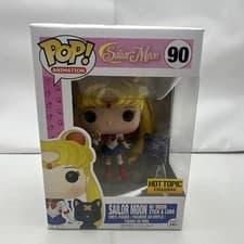 Image of Funko POP SAILOR MOON w/ LUNA MOON STICK Hot Topic Vinyl Figure #90