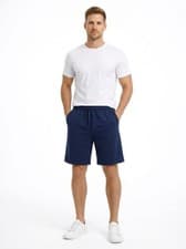 Image of Mens Stretch Fleece Shorts Jersey Plain Elasticated Gym Sweat Jogger Jogging