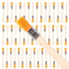 Image of 50Pcs Nylon Bristle Paint Brush, 12mm Small 128 mm/5.04 inches, Orange + Wood 