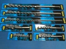 Image of 3 x 400mm long 8  12  16mm masonry combi drill bit  PLUS 4 short CARBIDE TIPPED 