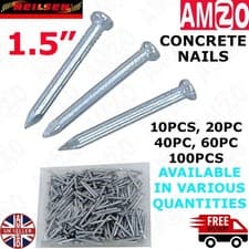 Image of 1.5" Concrete Brick Nails Zinc Plated Hardened Steel Masonry Nail 10–100 Pack