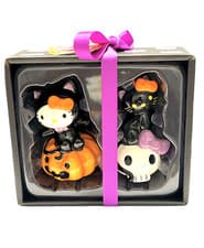 Image of Blue Sky Hello Kitty Halloween Skull Salt & Pepper Shakers NIB Retired Ceramic