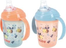 Image of Nuby Grip N Sip Water Bottle No Spill Sippy Cup | 240ml Pack of 2 New